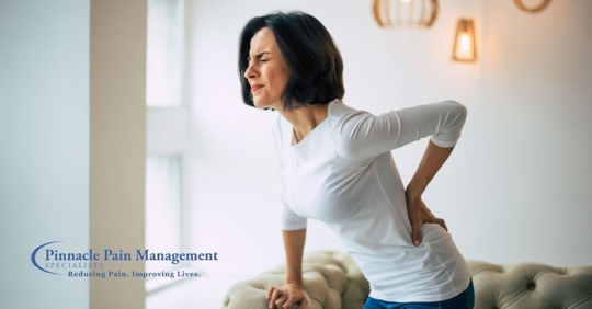 Woman with back pain.