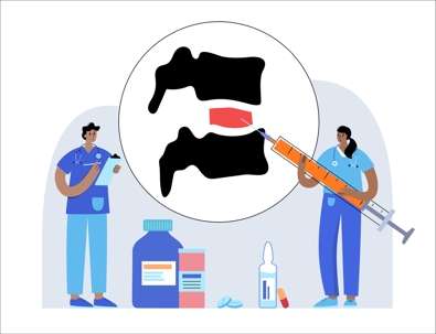Cartoon showing how spinal nerve blocks work