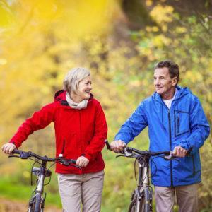 older couple on bike ride