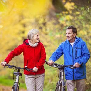 older couple on bike ride